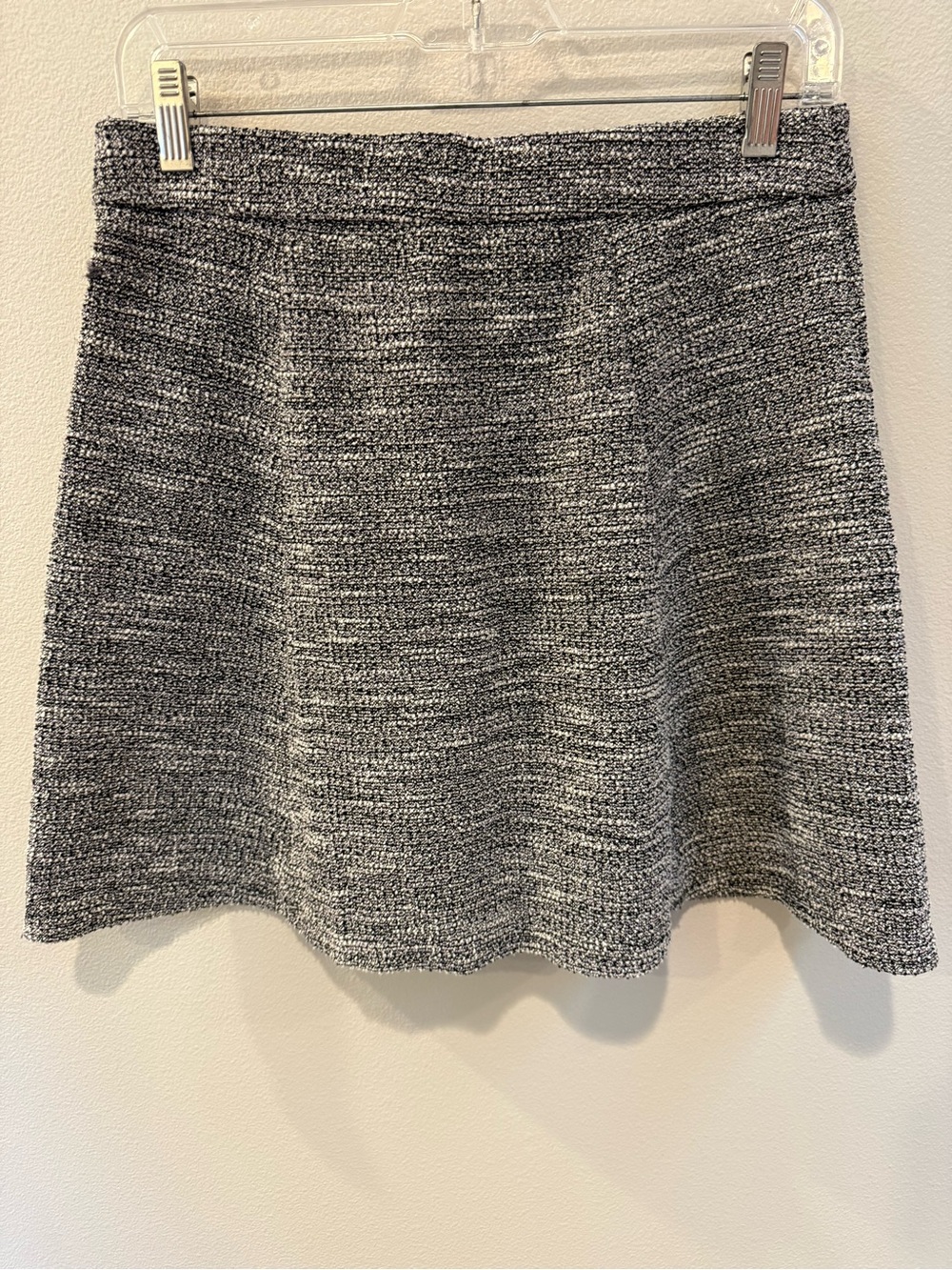 Women's Black and White Knit A-Line Skirt